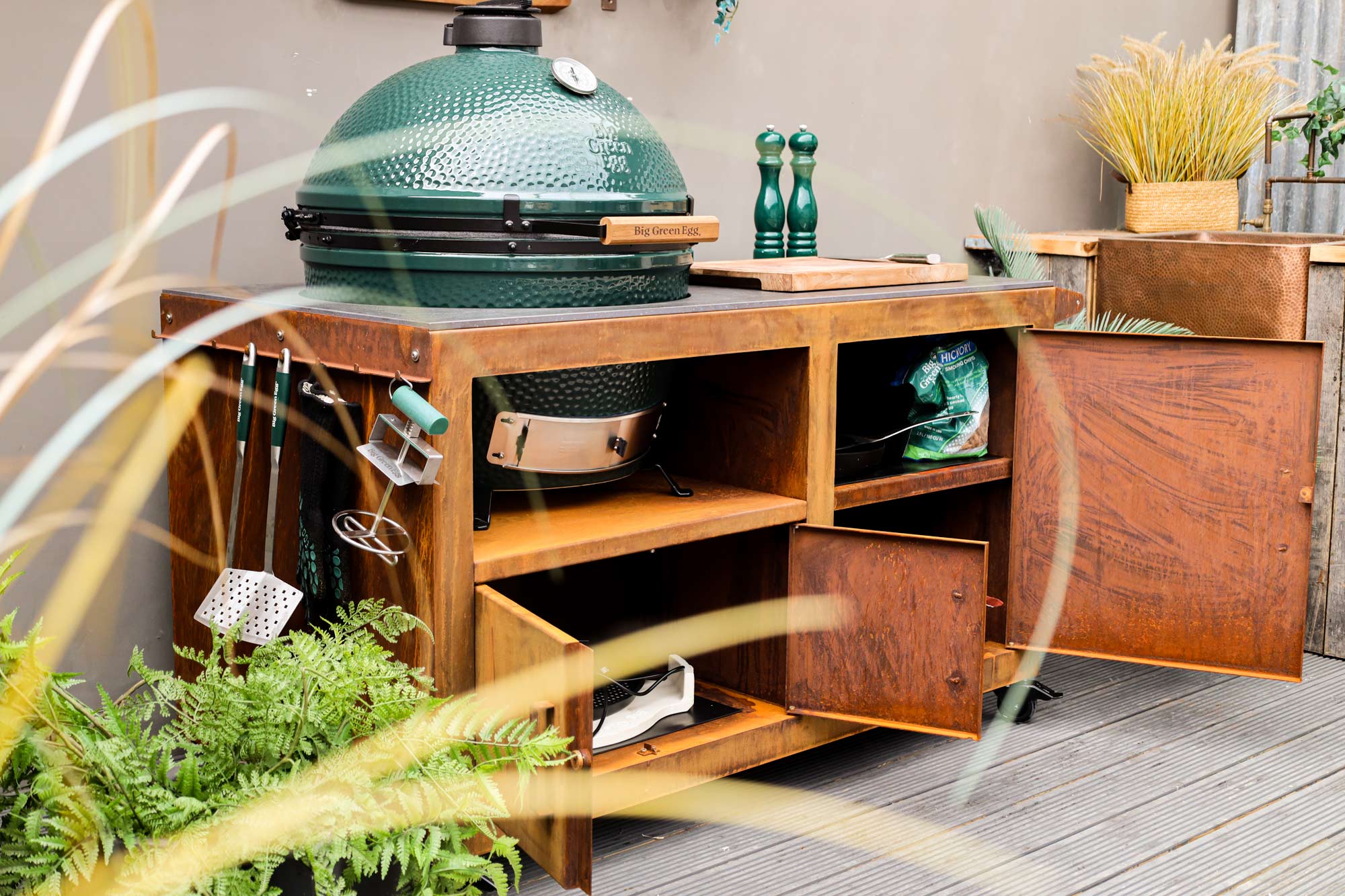 Corten Steel Kitchen for XL Big Green Egg  | Bases | Big Green Egg
