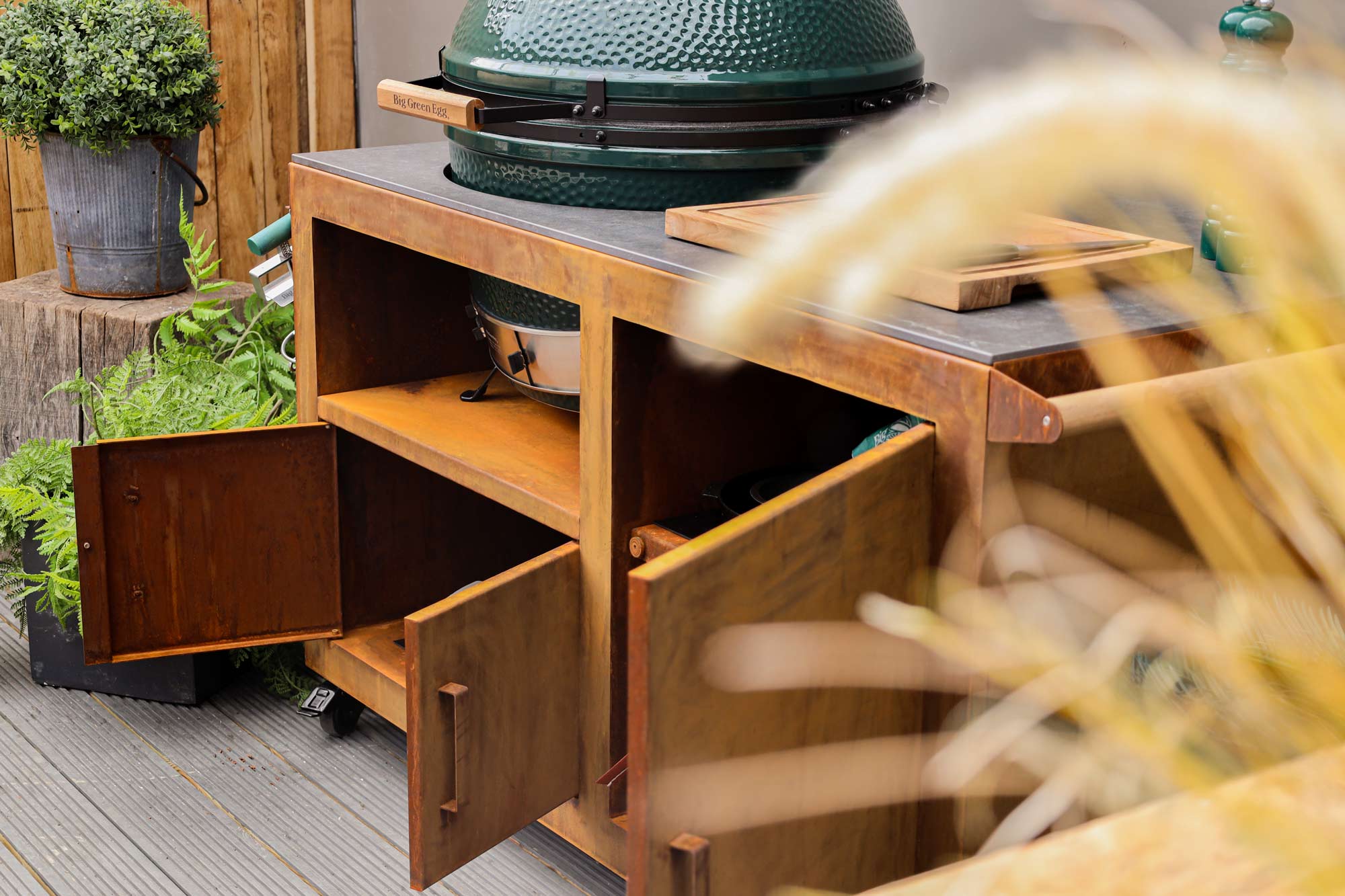 Corten Steel Kitchen for XL Big Green Egg  | Bases | Big Green Egg