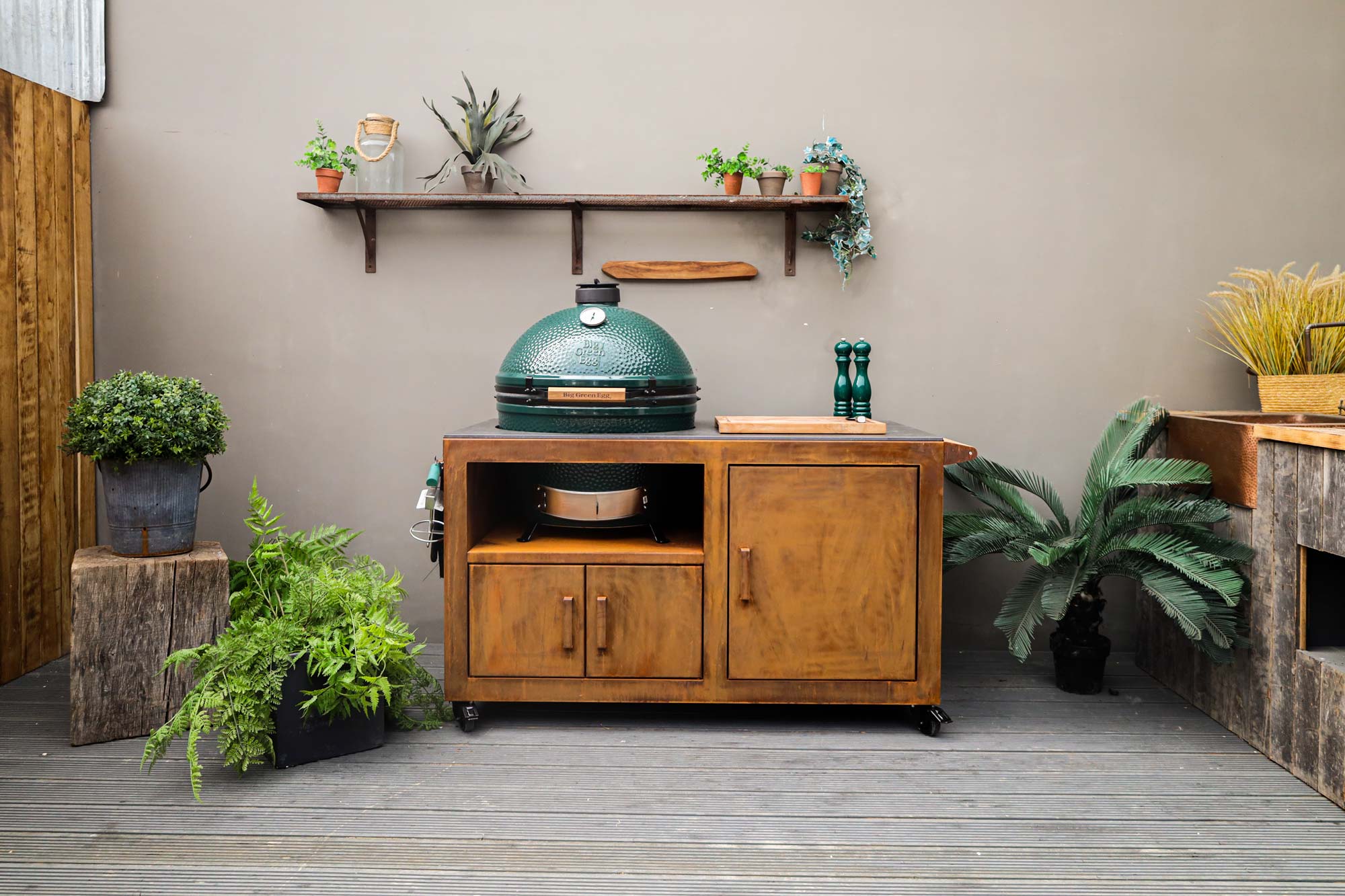 Corten Steel Kitchen for XL Big Green Egg  | Bases | Big Green Egg