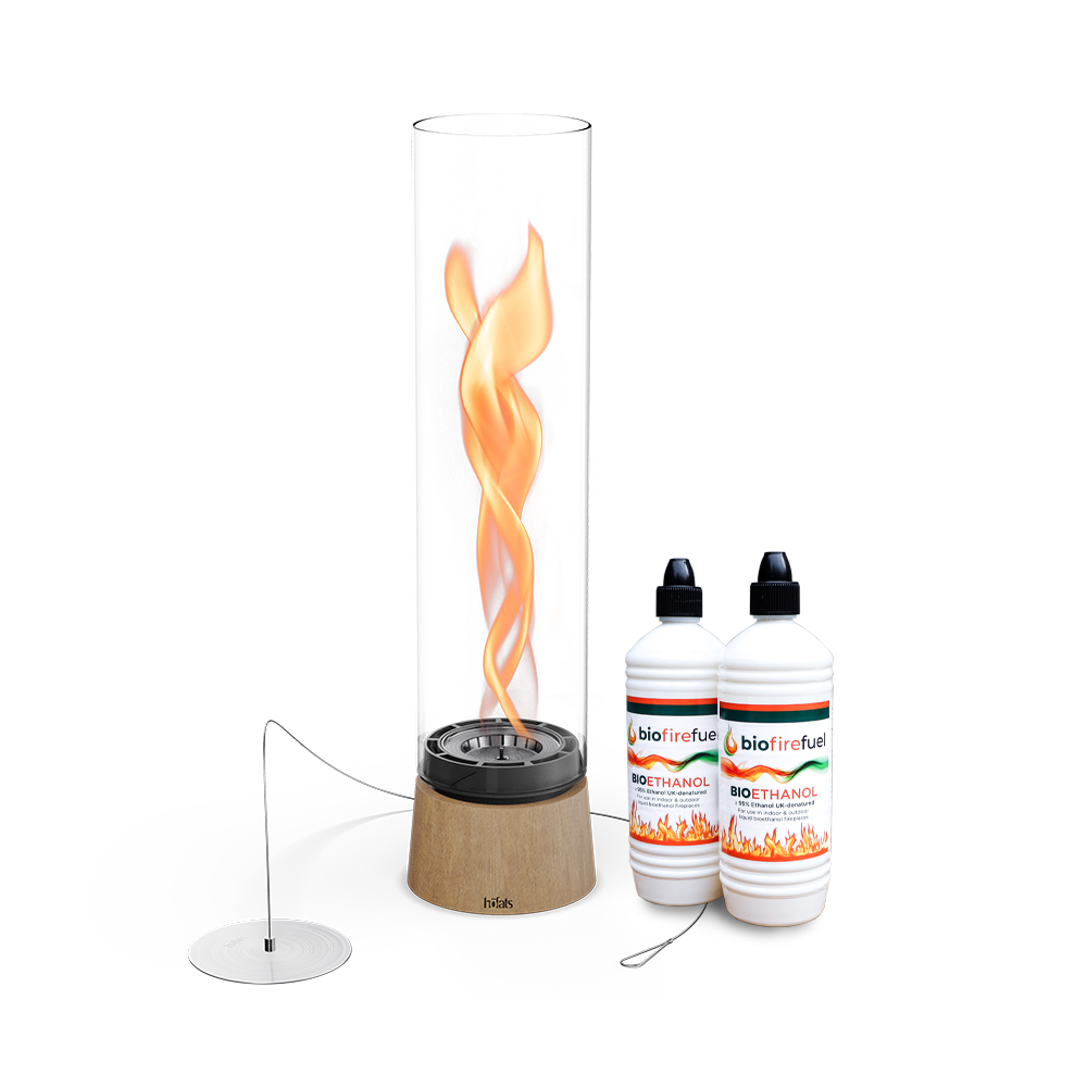 Höfats SPIN air 1200 Tabletop Fireplace in Oak with Bioethanol Fuel