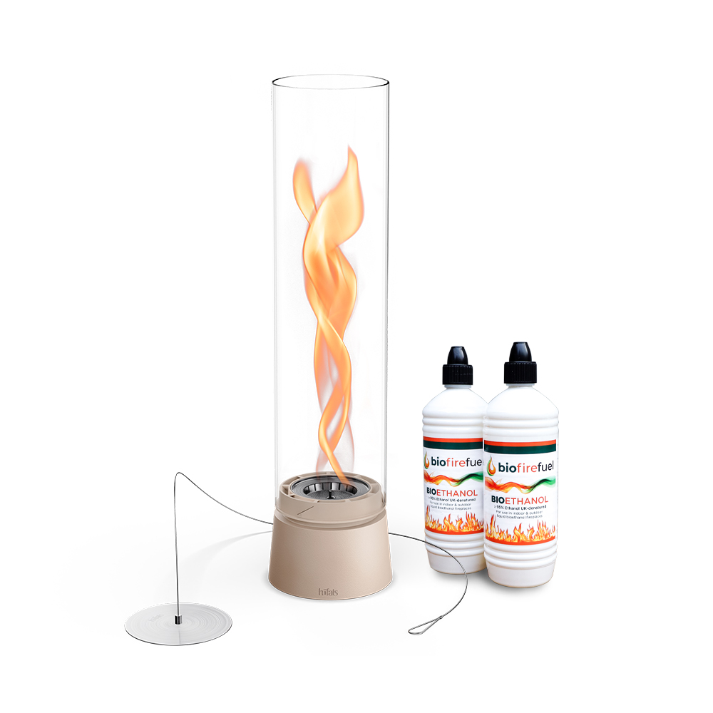 Höfats SPIN air 1200 Tabletop Fireplace in Sand with Bioethanol Fuel
