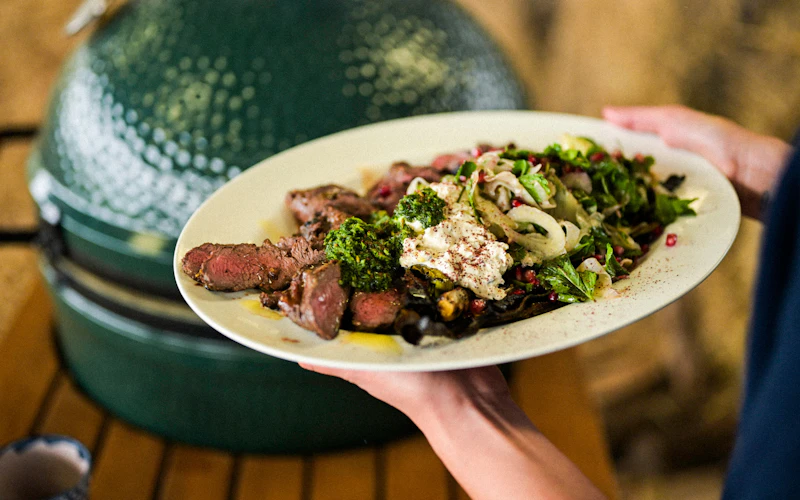 Venison, Charred Spring Onion Cream and Green Salsa | Tart London and Christmas on the EGG | Grilling | Game recipes | Christmas | Big Green Egg