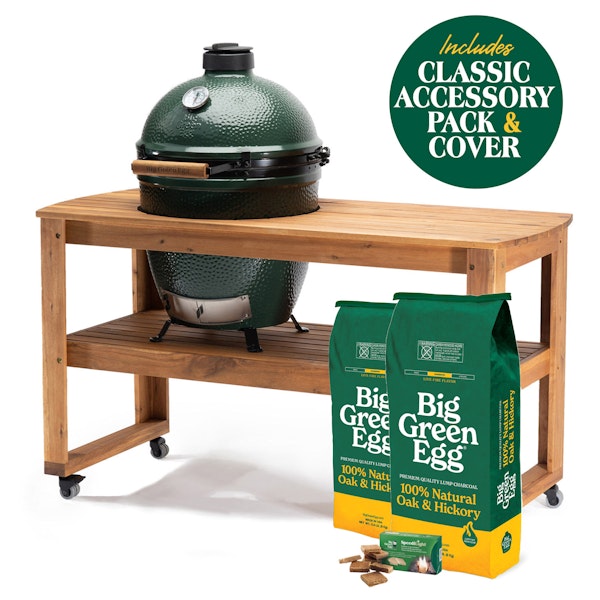 Large EGG Eucalyptus Table Bundle | Table | Kamado Charcoal Barbecue | Since 1974
