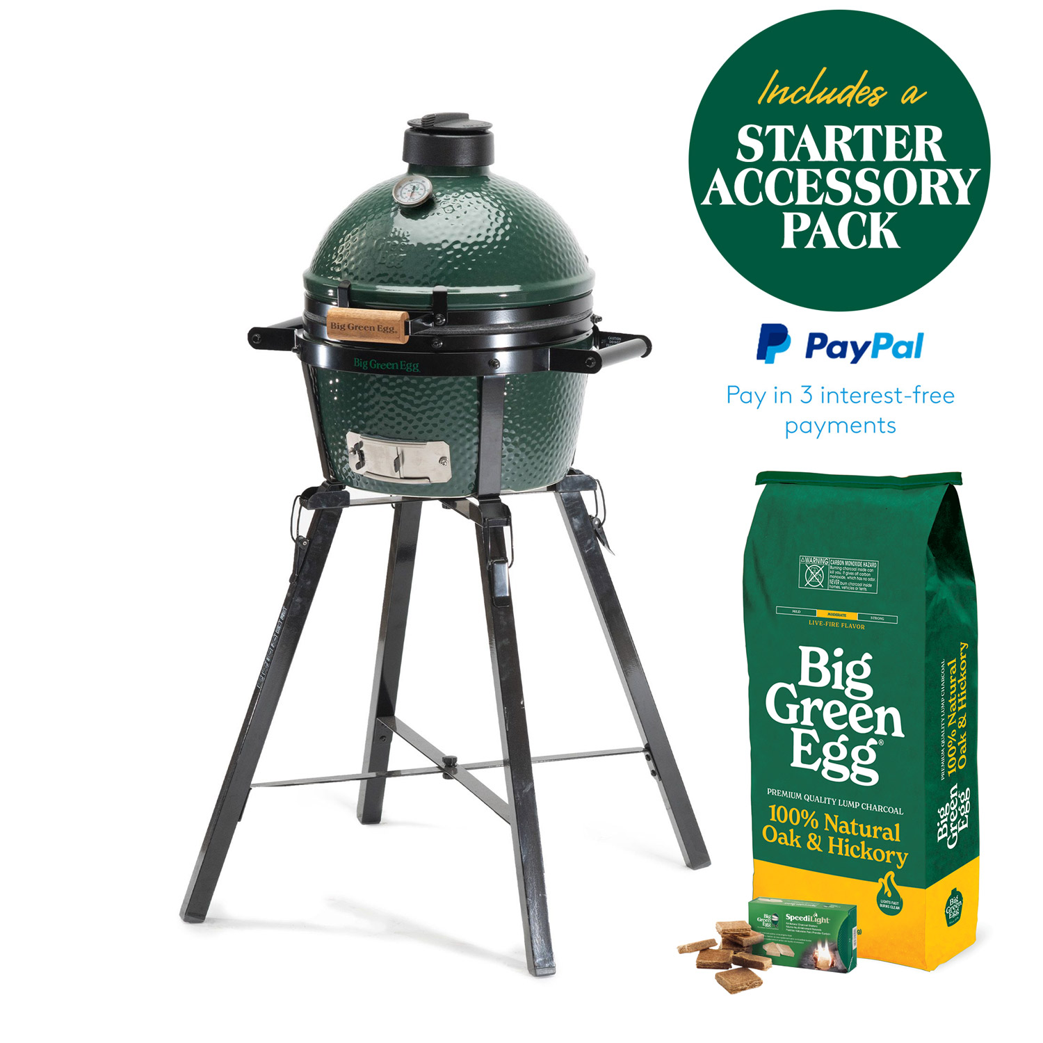 MiniMax Starter Bundle with Foldable Stand | Portable Charcoal Kamado Barbecue | Christmas