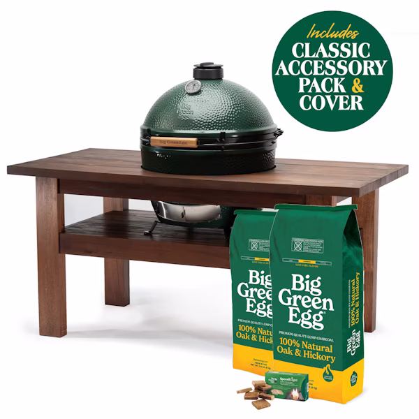 XL EGG Premium Mahogany Table Bundle | Table | Kamado Charcoal Barbecue | Since 1974