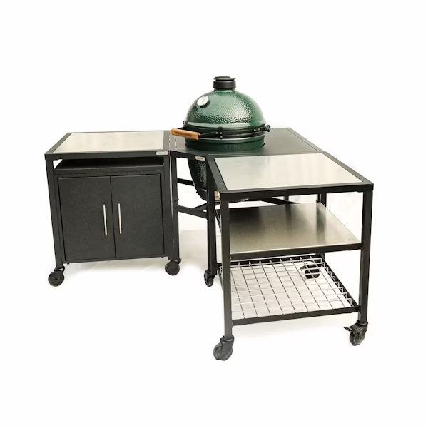 Corner Kitchen with Stainless Steel Expansion Cabinet for Large