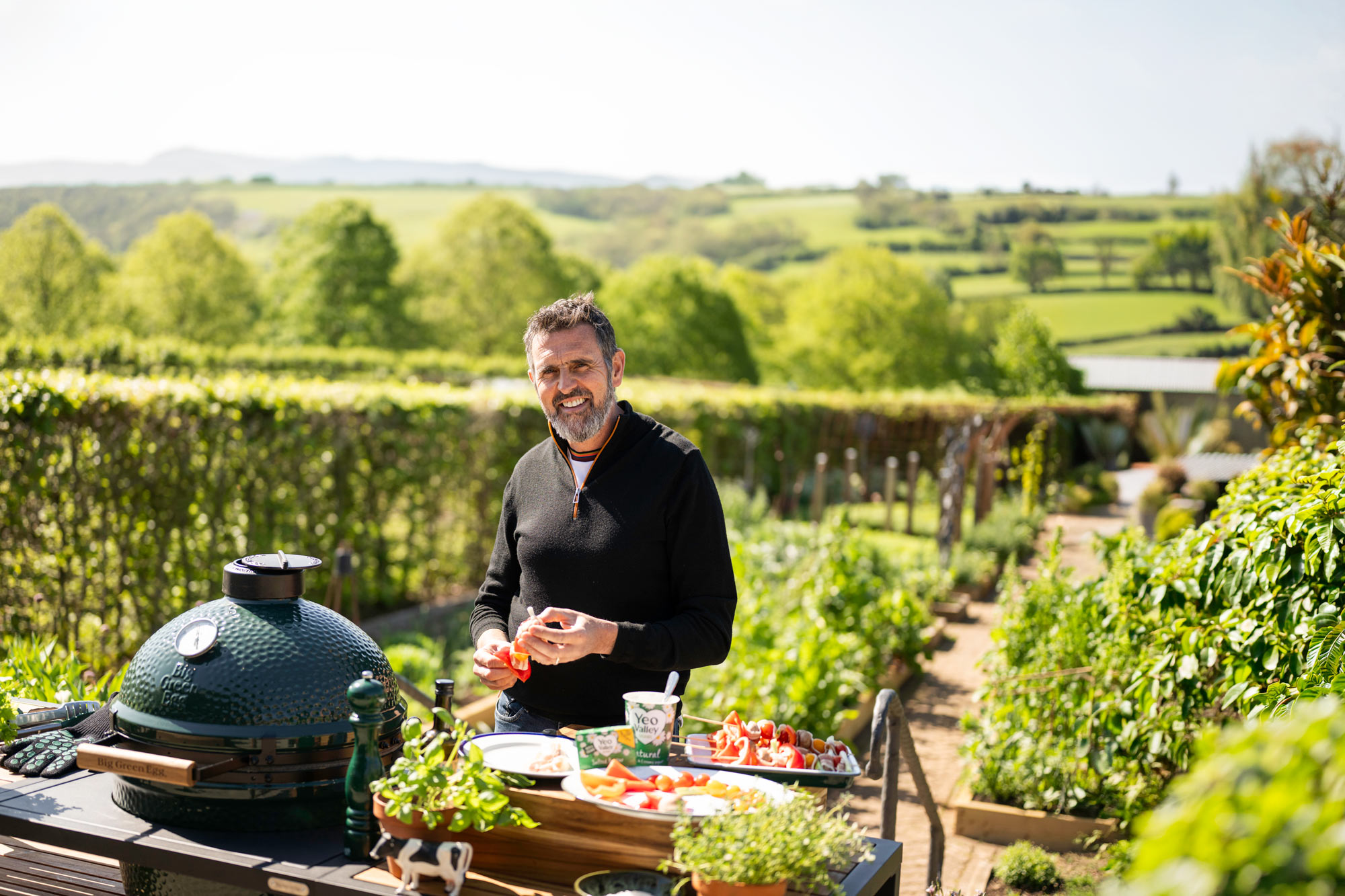 Cooking brunch on the Big Green Egg with Gardener's World Adam Frost and Yeo Valley