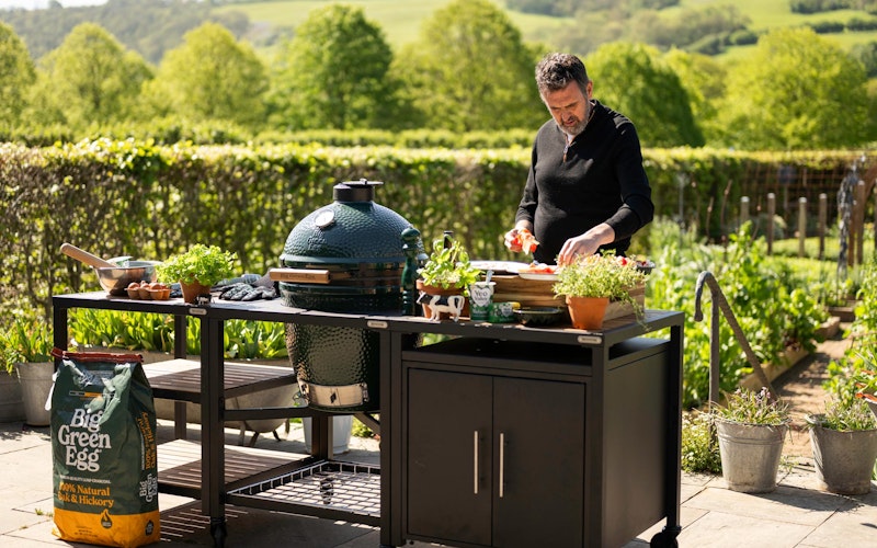 Cooking brunch on the Big Green Egg with Gardener's World Adam Frost and Yeo Valley