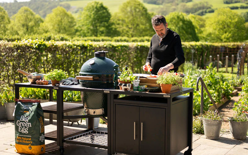 Cooking brunch on the Big Green Egg with Gardener's World Adam Frost and Yeo Valley