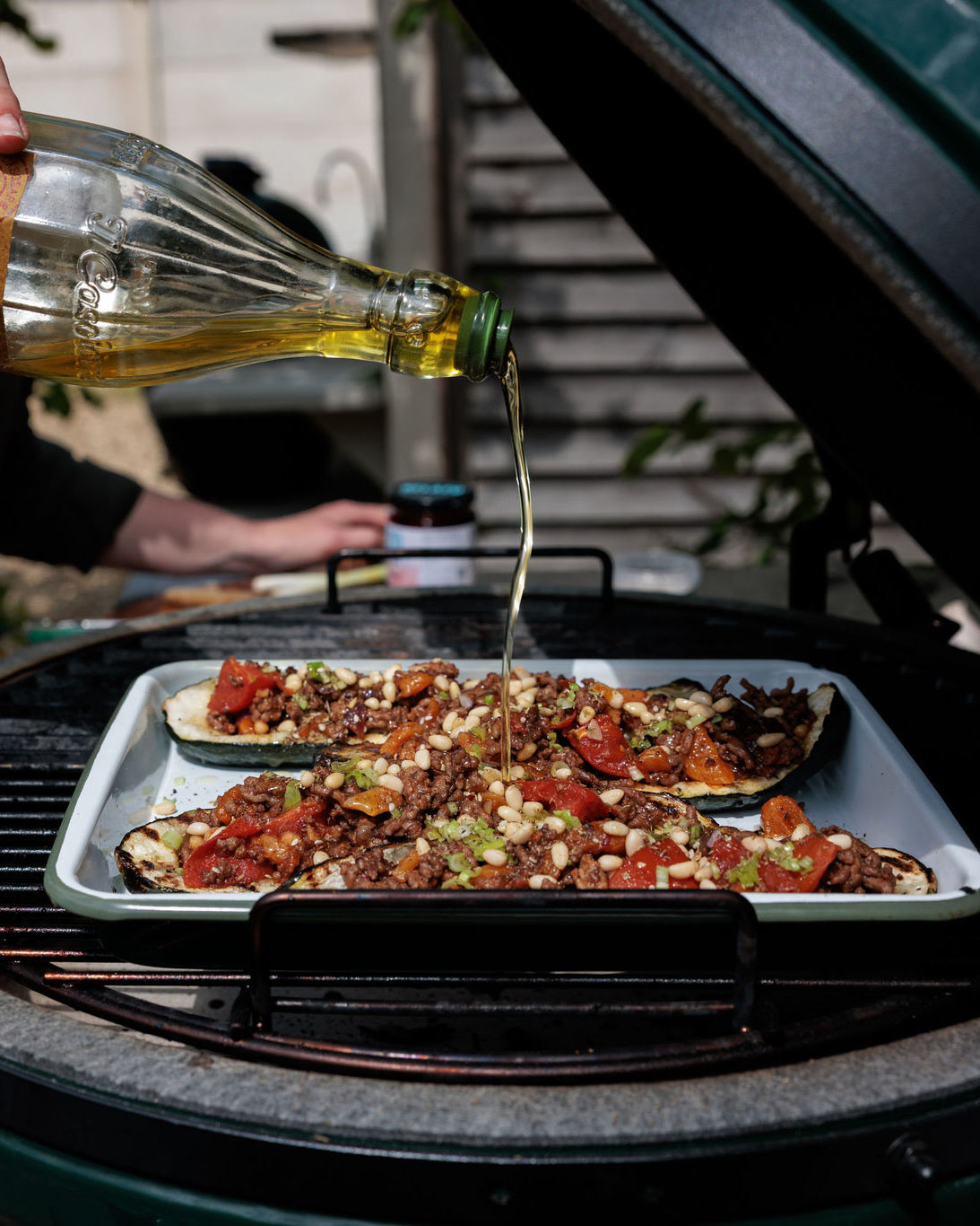 Courgettes Stuffed with Lamb, Harissa and Apricots | Grilling | Eggspander recipes | Lamb | Big Green Egg