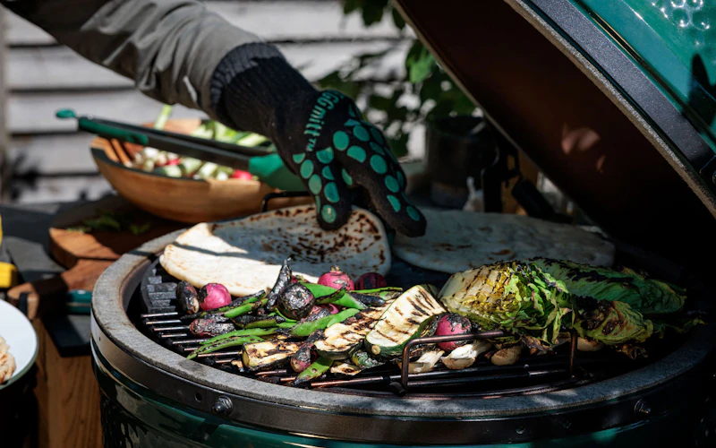 Kale Pesto and Charred Veg Flatbreads | Kathy Slack's Recipes | Vegetarian | Grilling | Big Green Egg | Chelsea Flower Show