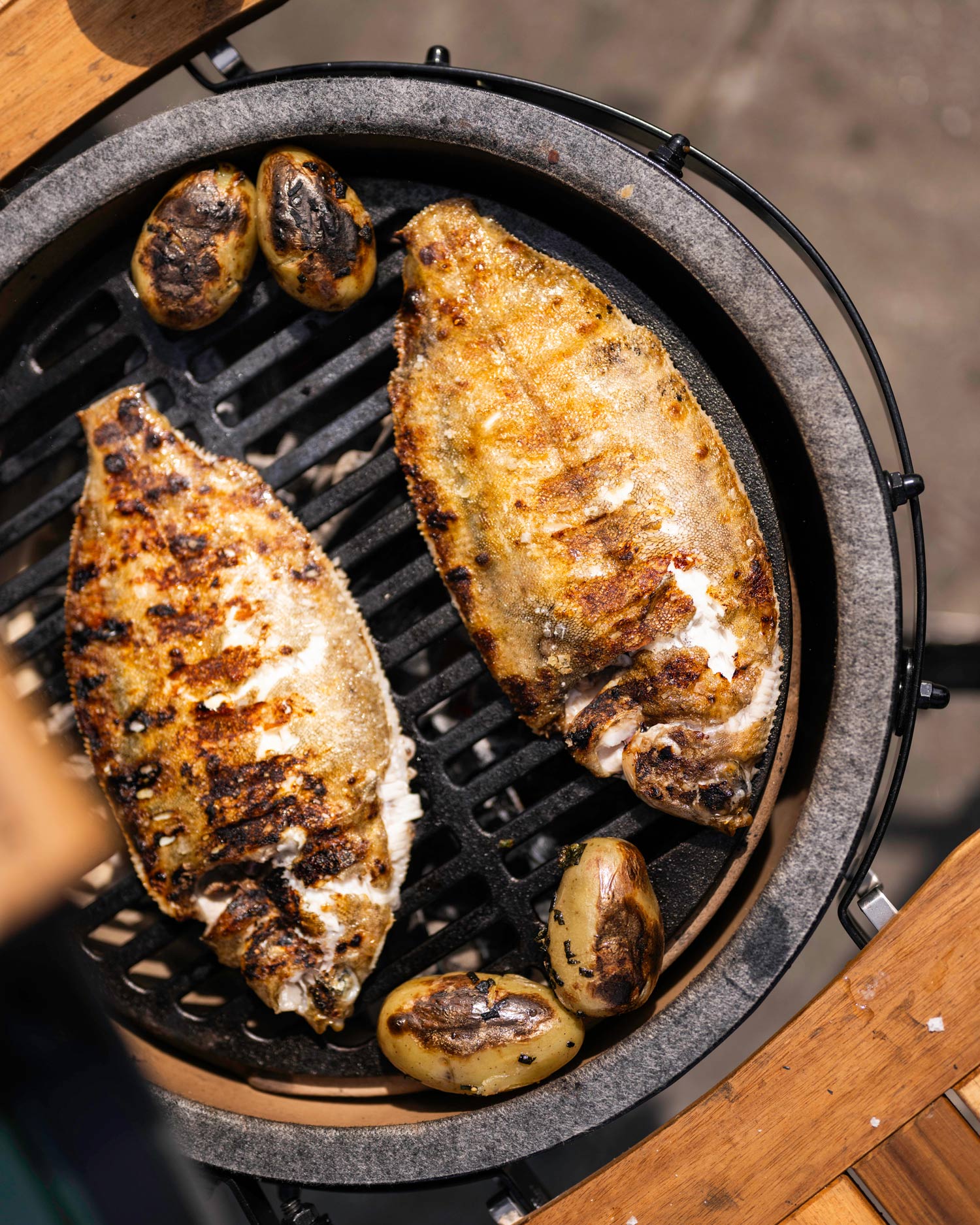 LEMON SOLE WITH SEAWEED ROAST POTATOES | JAck STein | Fish Recipes | Grilling | Big GReen Egg