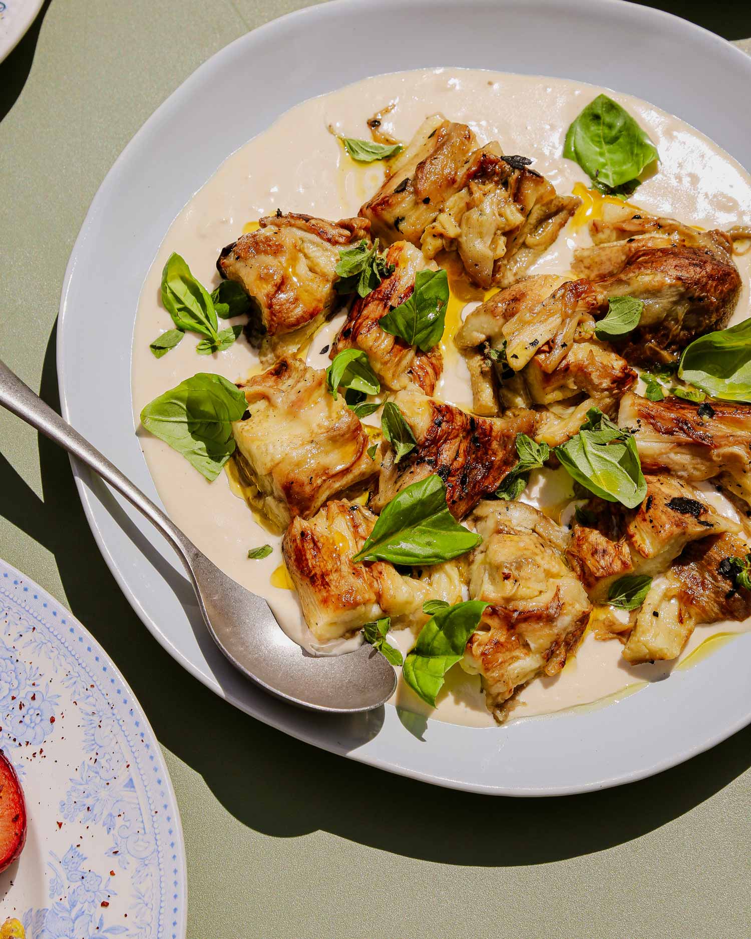 Burnt Aubergine Chunks with Ajo Blanco