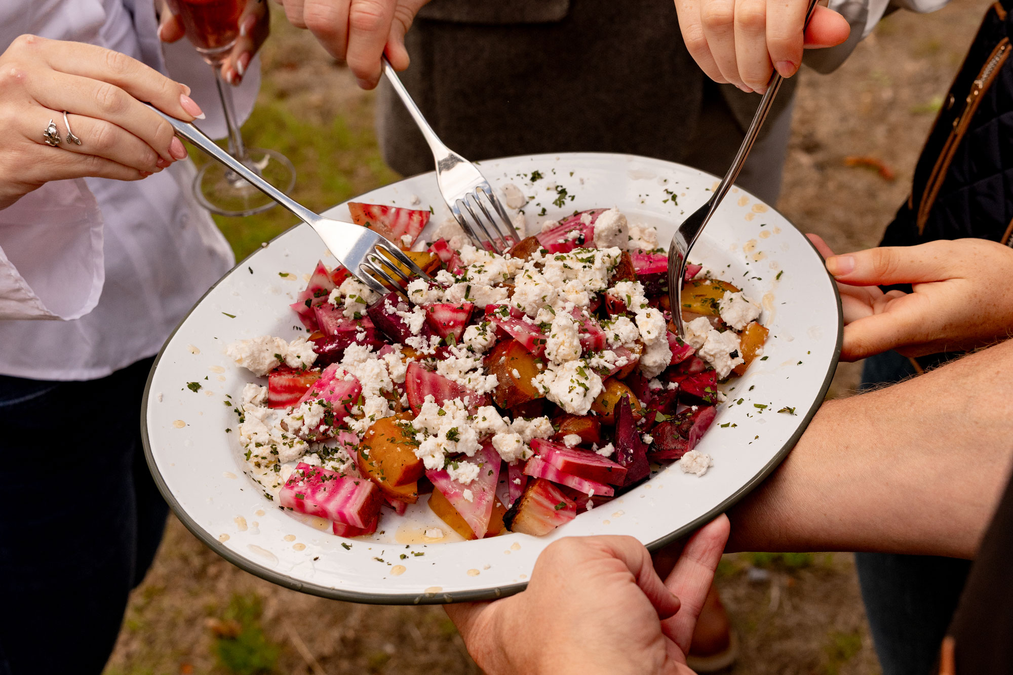 Ember-Roasted Beetroot with Feta, Lime and Herbs