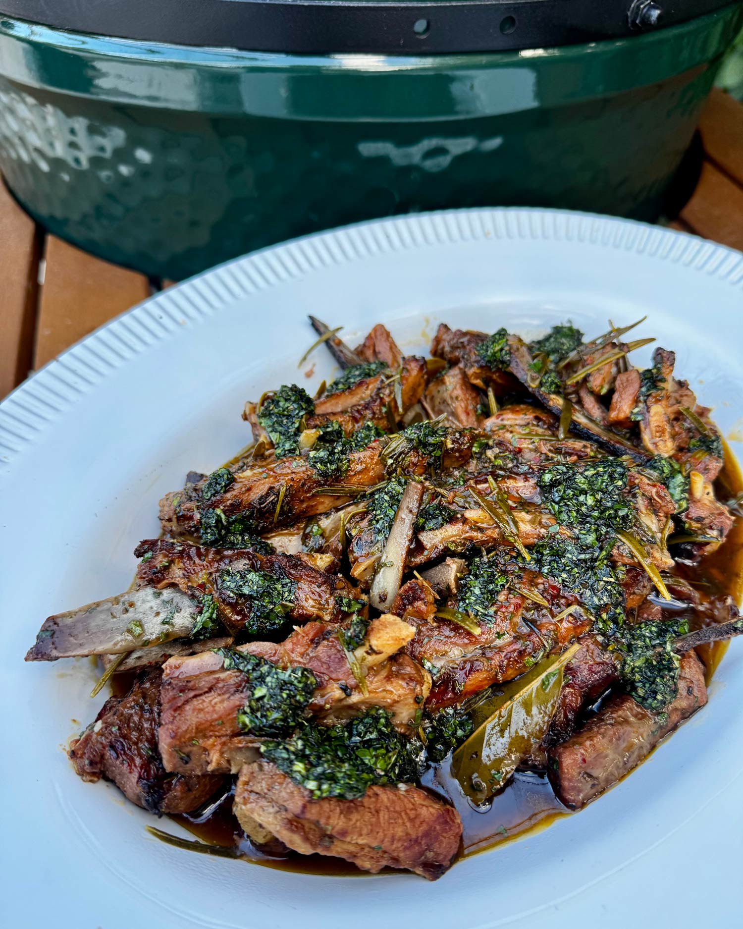 Slow-Cooked Lamb Ribs with Herby Pomegranate Molasses Sauce